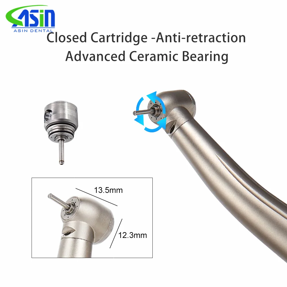 DEASIN Dental F300 Pieza de mano de turbina de alta velocidad con fibra óptica LED y cabezal de torque para odontología, para acoplador rápido KV