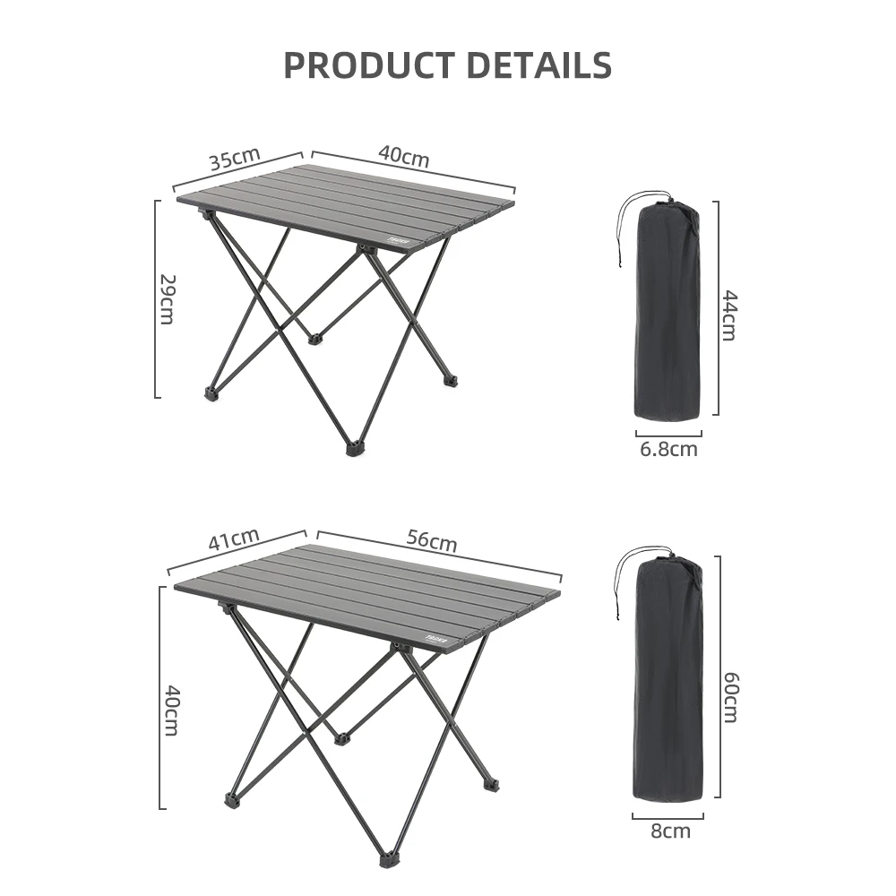 TARKA-mesa plegable para acampar al aire libre, mesa portátil de aluminio ultraligera de alta resistencia para Picnic y barbacoa