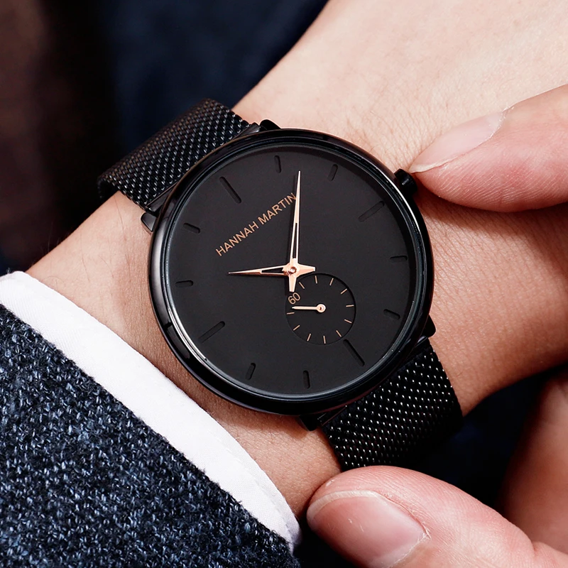 Reloj de Pulsera para Hombre, Diseño Simple y Moderno, Caja de 40 mm, Resistente al Agua, Correa de Acero Inoxidable, Esfera Pequeña, Cuarzo, Relogio Masculino