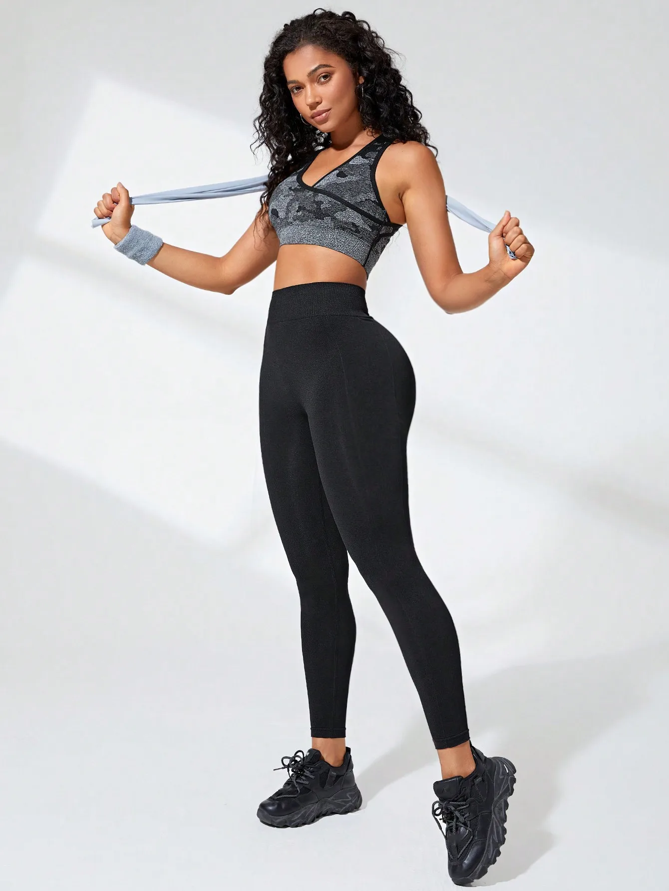 Leggings para mujer de cintura alta suave control de barriga adelgazante pantalones de yoga negros entrenamiento correr
