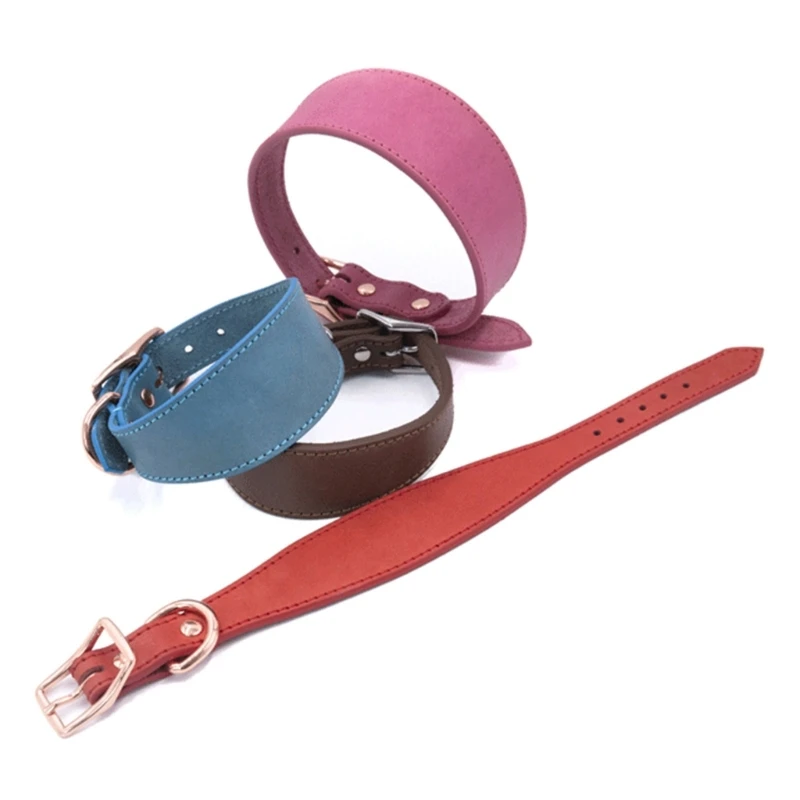 Collar de cuero para perros de raza grande, Collar acolchado suave para cachorros, suministros para mascotas, B03E
