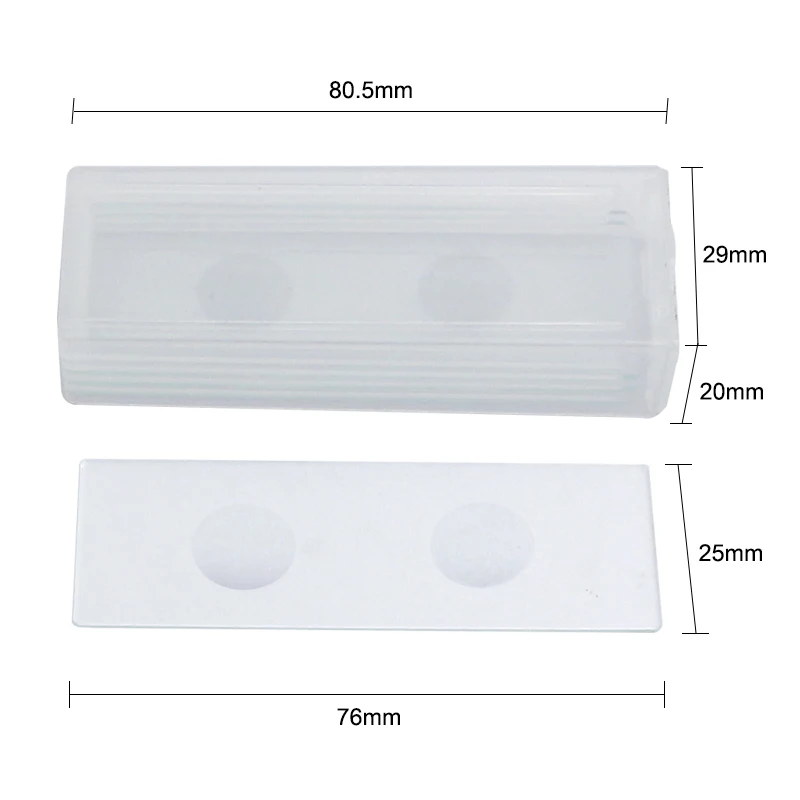 Toboganes de vidrio en blanco cóncavos dobles reutilizables, consumibles de laboratorio para microscopio biológico, espécimen líquido, 5 piezas
