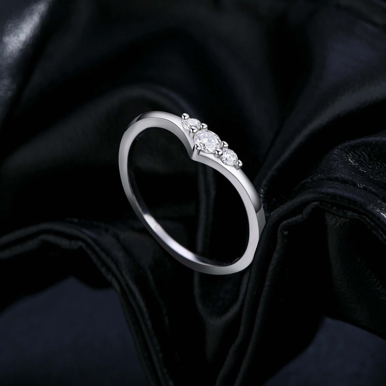 Anillo MODIAN de moissanita Simple eternidad, Plata de Ley 925, anillos de boda finos simples brillantes para mujer, regalo de joyería fina