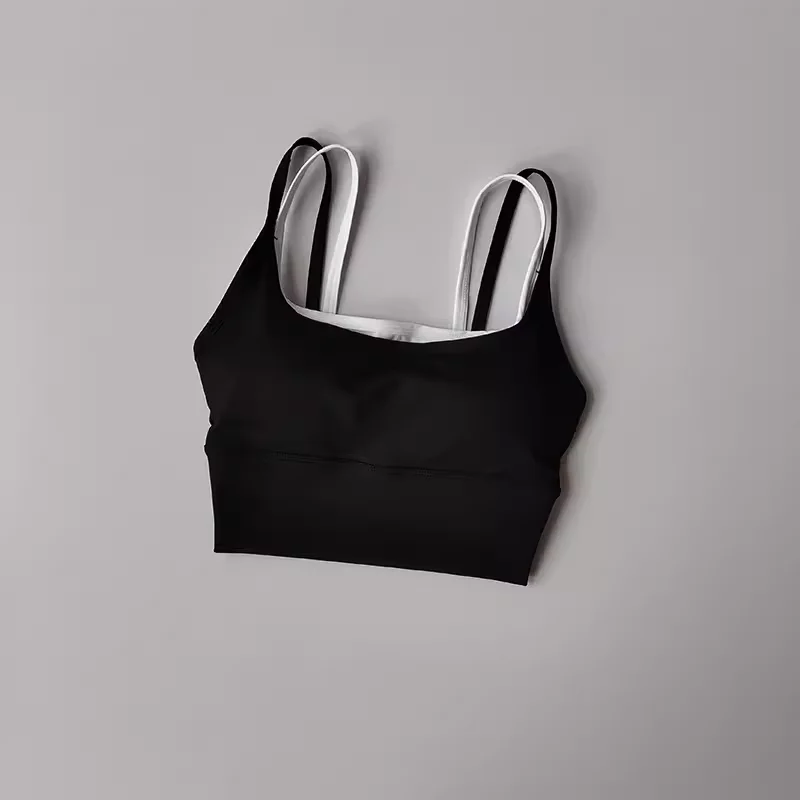Sujetador deportivo para mujer, chaleco de gimnasio, Yoga, belleza, Top de tubo negro, Sujetador deportivo para correr, Top corto de Yoga, ropa interior, Sujetador deportivo Sexy