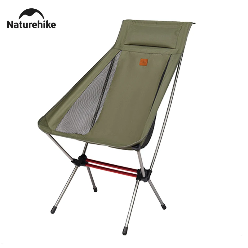Silla Naturehike Camping Moon, silla plegable ultraligera con respaldo alto, mecedora portátil de carga de 120Kg para viajes, silla para pescar al aire libre