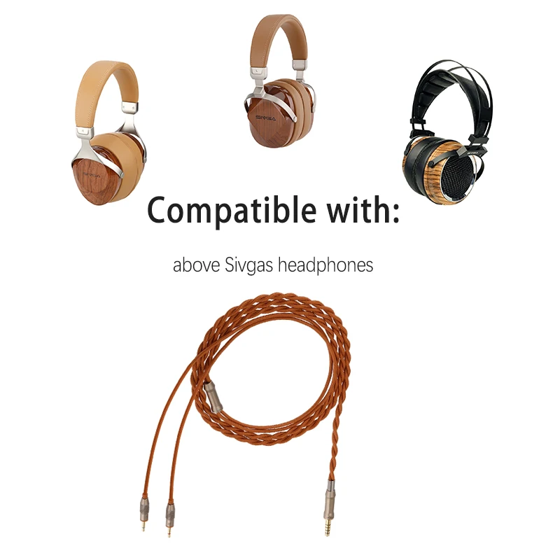 SIVGA Cable de audio de repuesto dual de 2,5 mm a 4,4 mm para Phoenix, SV021 y Oriole