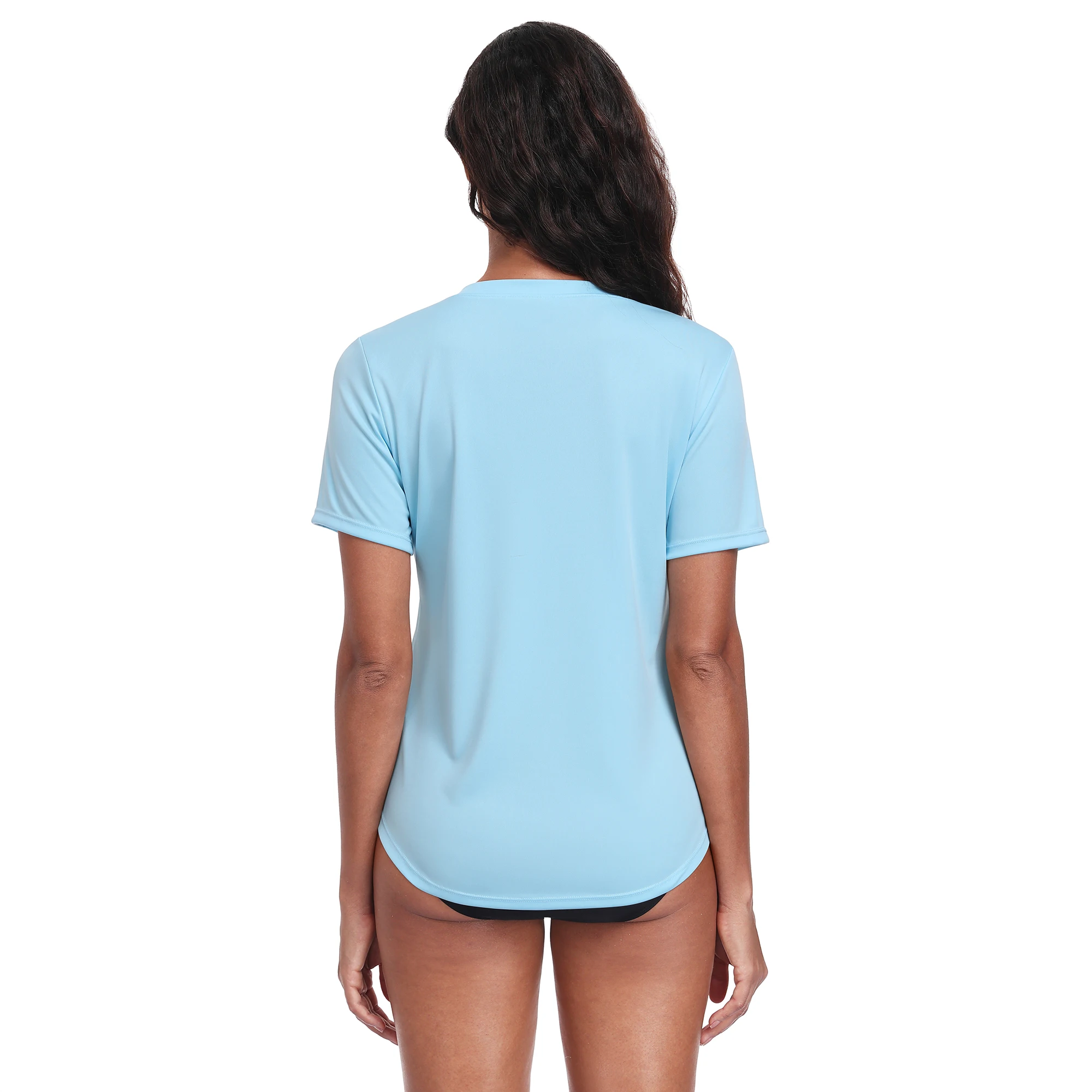 Camiseta de Natación Anfilia para Mujer, Manga Corta, Protección Solar UPF 50+, Ligera y de Secado Rápido