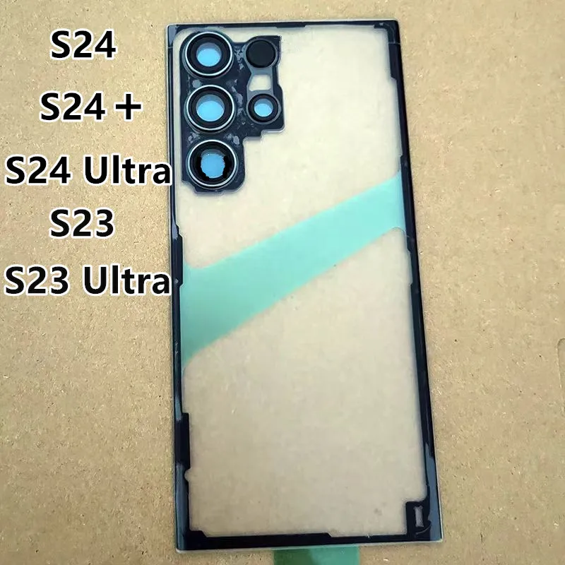 Carcasa S928 S926 S921 para Samsung Galaxy S24 S23 Ultra Plus, Tapa Trasera Transparente para Reparación de Batería + Lente de Cámara