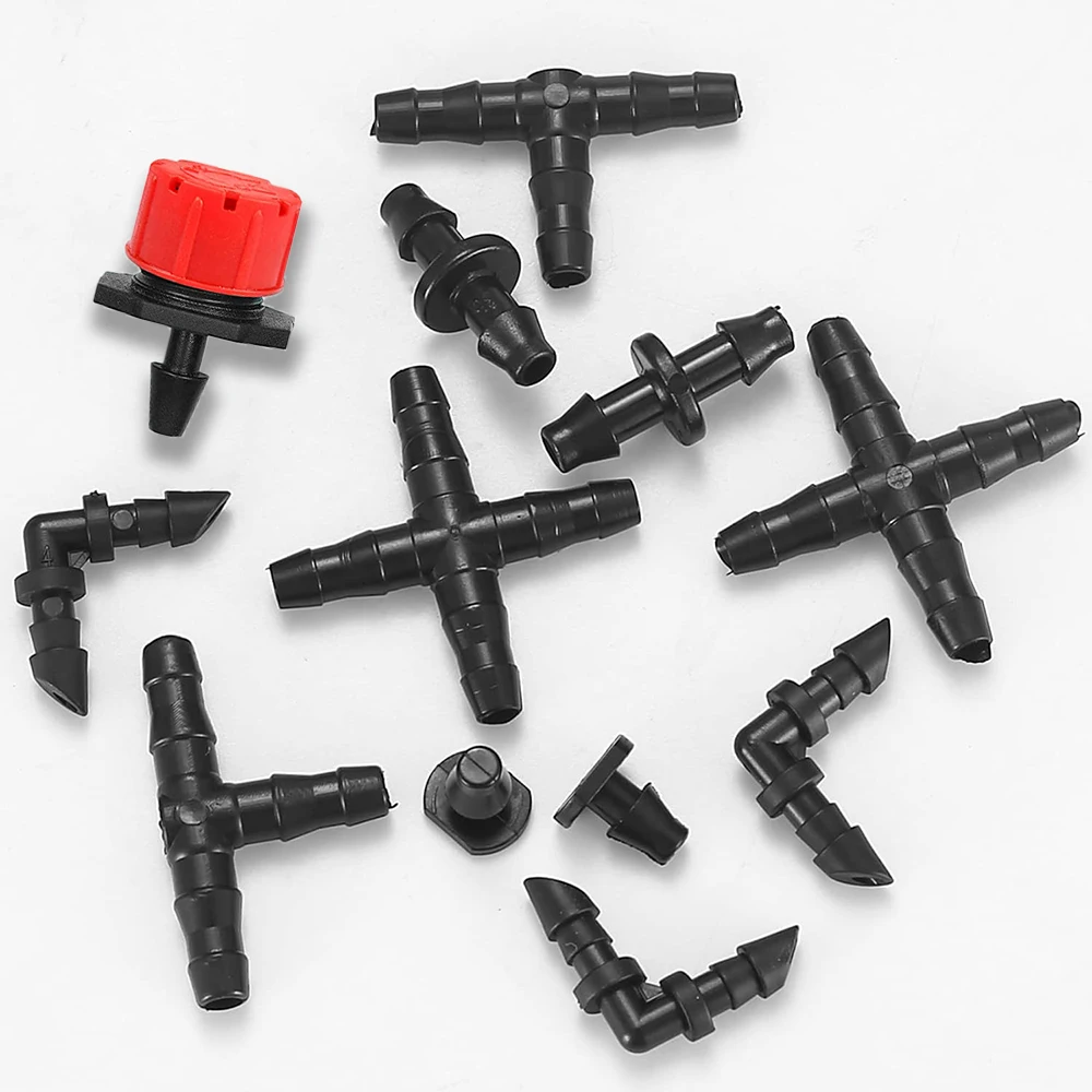 50 Uds conectores de púas accesorios de riego conectores de púas de riego por goteo accesorios de tubos de 4/7mm para maceta jardín césped