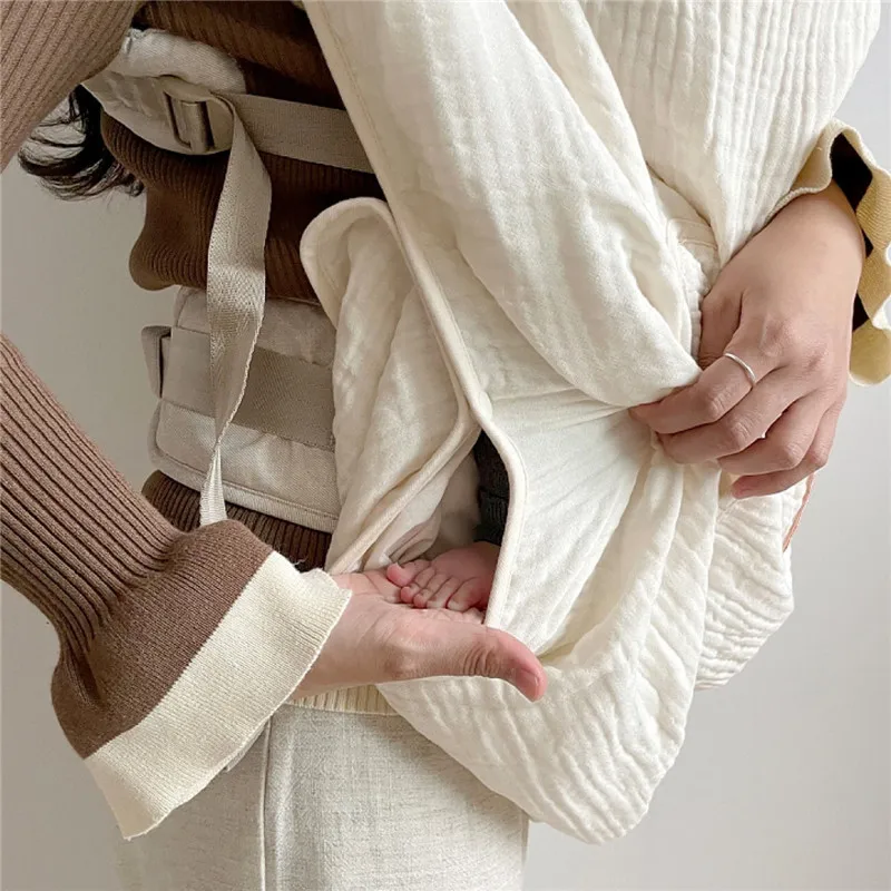 Funda de muselina con capucha para portabebés, manta de protección contra mosquitos para asiento de cadera, cochecito, capa ligera y transpirable para bebés, 80*100cm