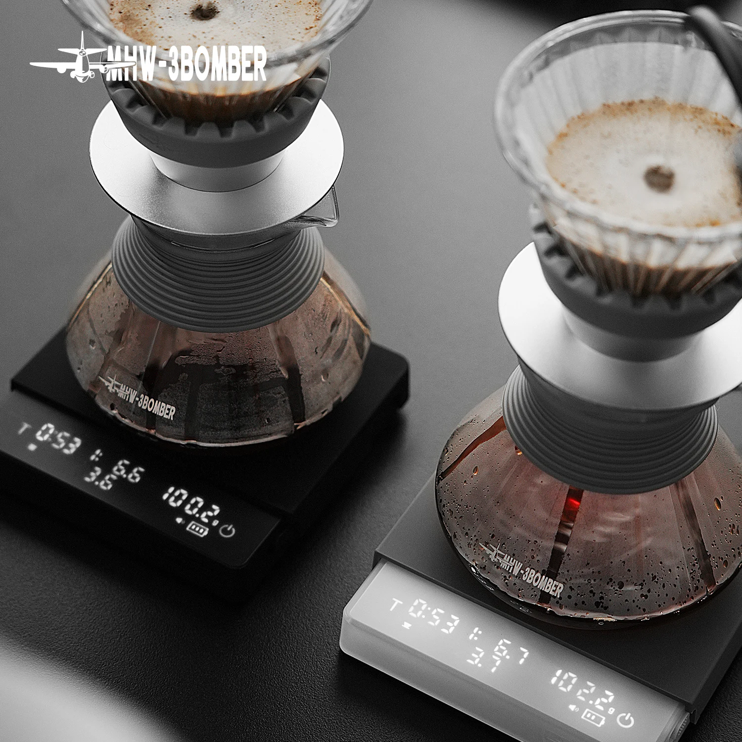 Báscula Digital para café de cocina de MHW-3BOMBER, báscula electrónica para Espresso recargable cíclica de alta precisión, accesorios para Barista en el hogar