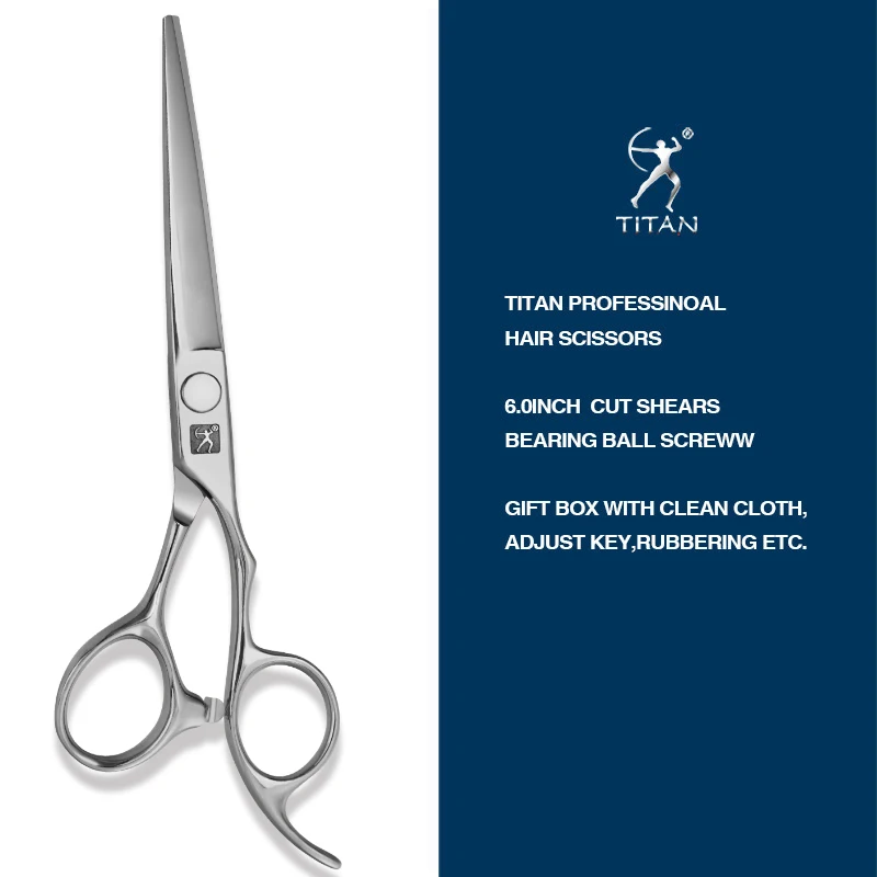 Tijeras de Peluquería Profesionales TITAN, Tijeras para Cortar Cabello, Tijeras de Barbero, Tijeras de Peluquero, Acero JP 440C, 6 Pulgadas