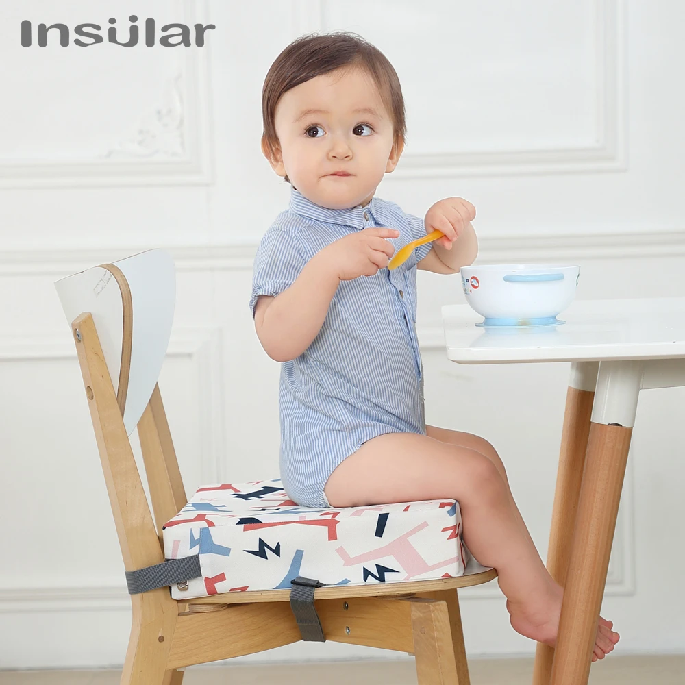 Cojín para asiento elevador aumentado para niños, almohada para comedor de bebé, cojines para asiento de silla alta, seguridad ajustable y extraíble para bebé