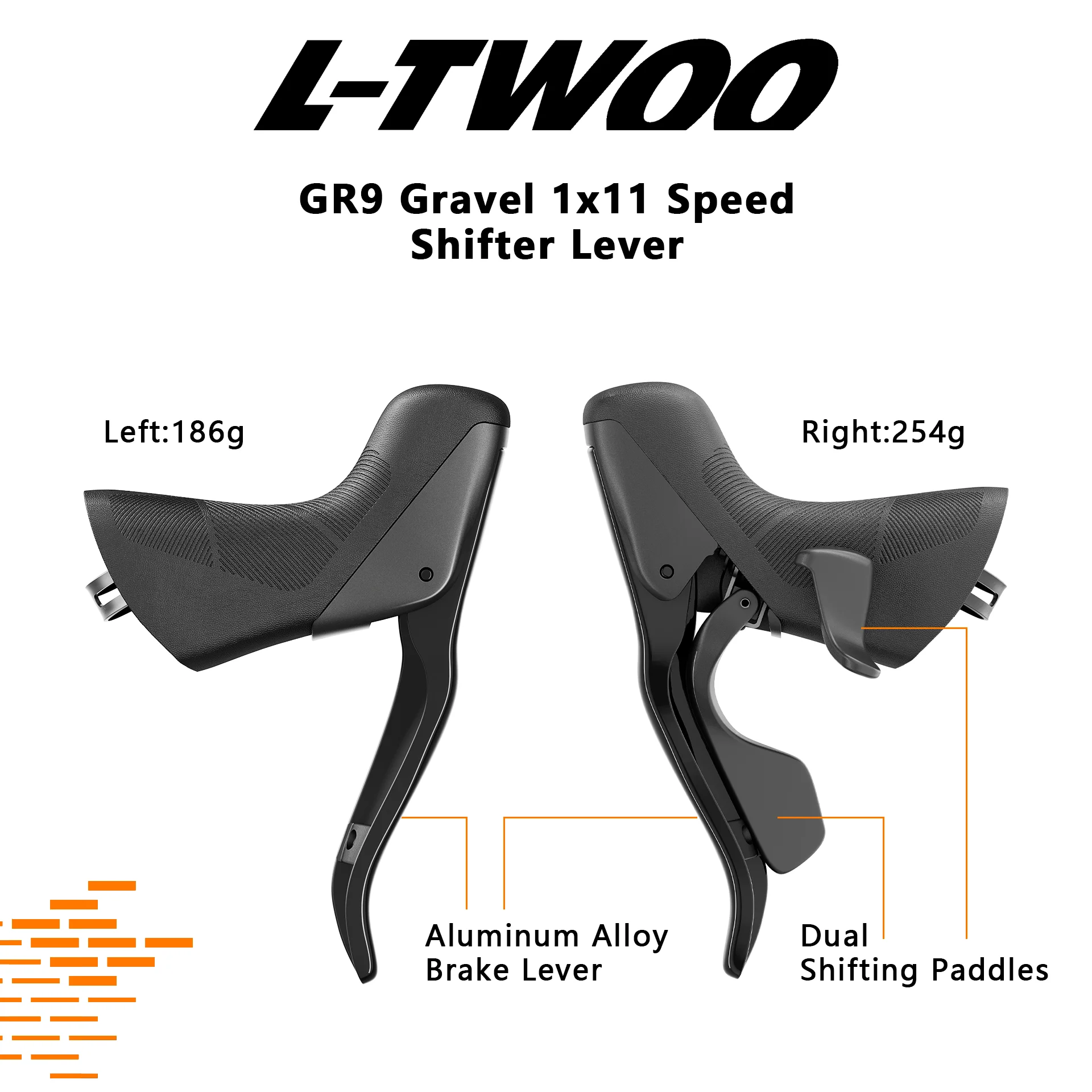 Grupo de Transmisión Mecánico LTWOO GR9 para Bicicleta Gravel CX 1x11S con Cassette ZRACE, Bielas, Cadena, Cable de Transmisión, Kit de Frenos de Disco, Opciones de 48T y 50T