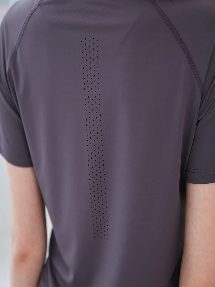 Camiseta de Yoga Transpirable y Delgada para Mujer - Camiseta Deportiva de Manga Corta de Secado Rápido para Pilates, Entrenamiento, Correr por la Mañana