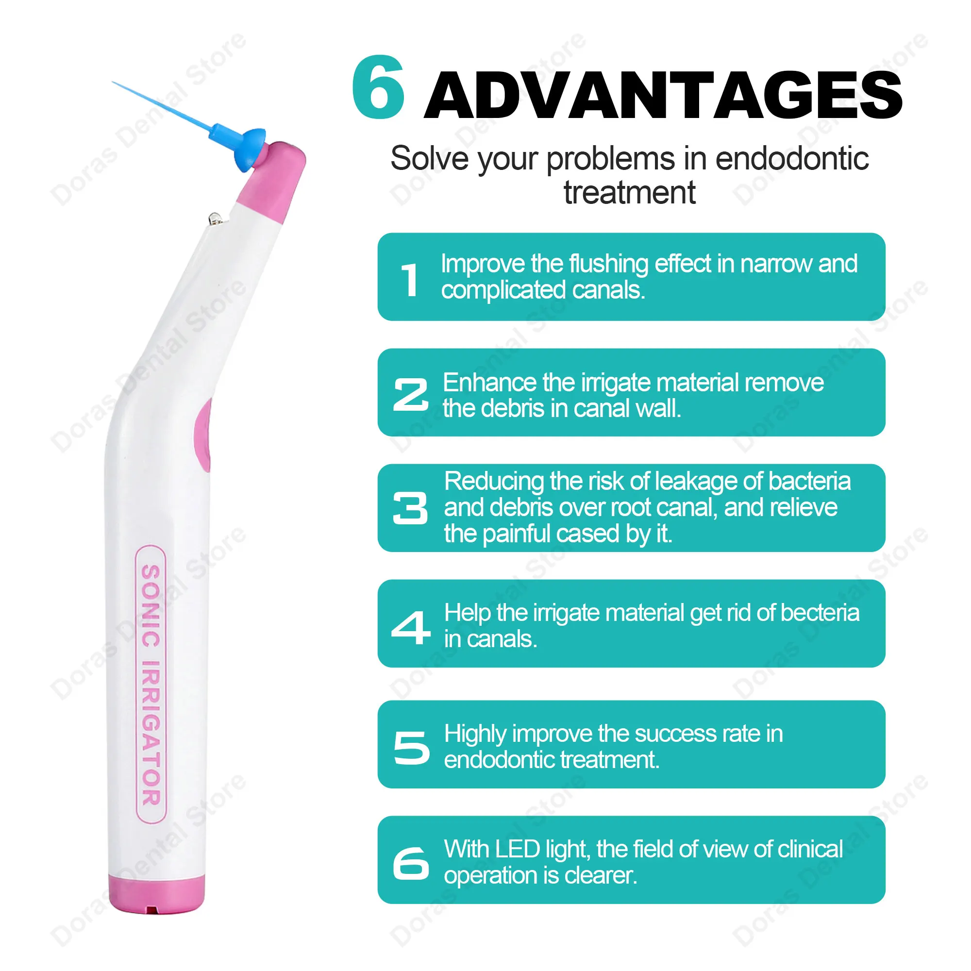 Puntas de irrigador sónico para odontología, puntas de activador sónico endo para instrumento dental, irrigador sónico de conducto radicular endo