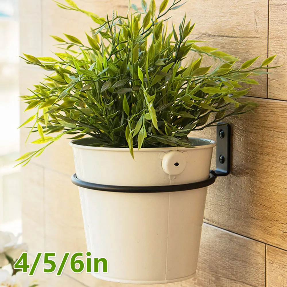 Bandejas para macetas, soporte de anillo para maceta montado en la pared, ganchos para macetero de Metal, colgadores, soporte de pared, estante de almacenamiento de plantas para jardín