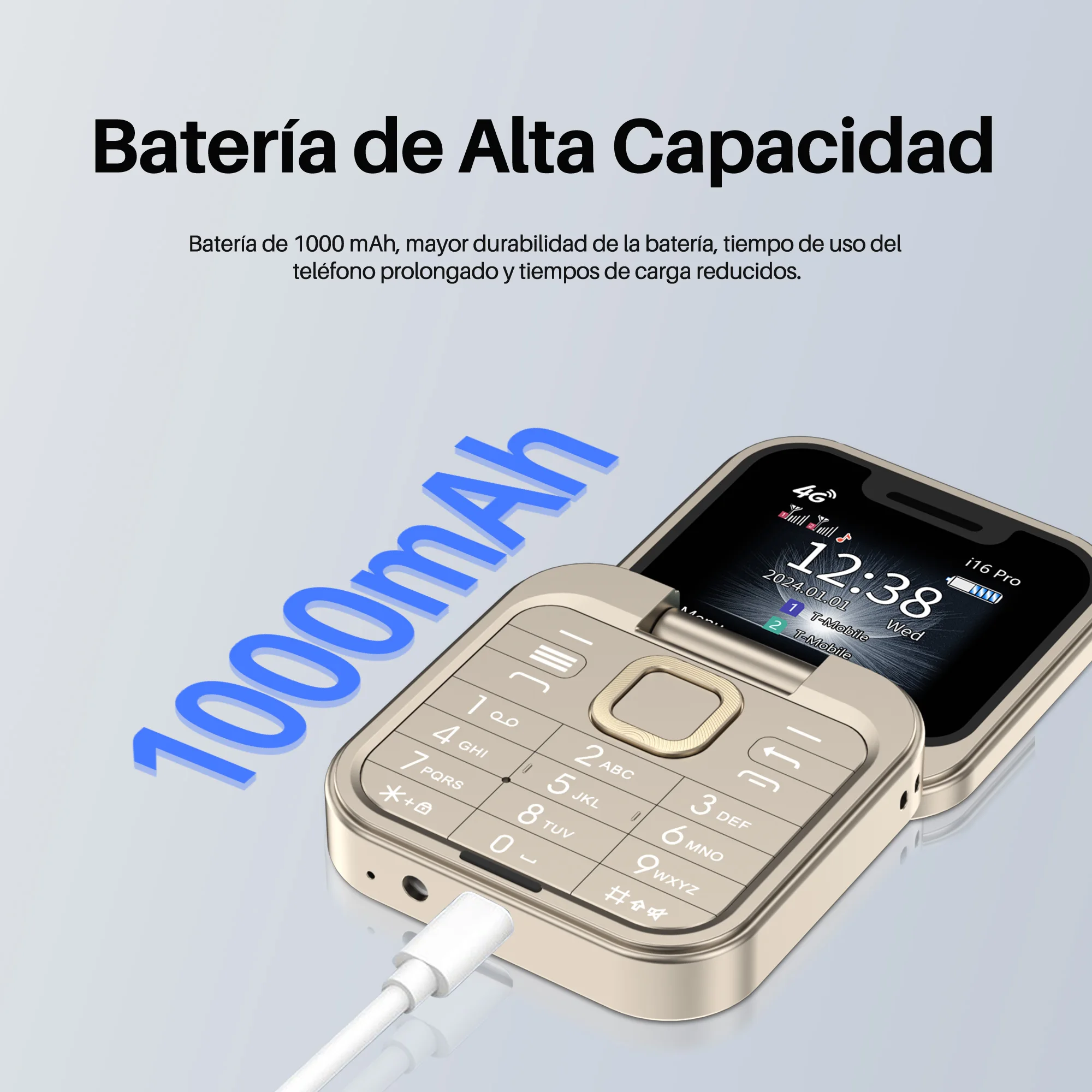 SERVO i16 Pro 2G GSM/4G LTE red pequeño teléfono móvil con tapa 2 SIM llamada en espera grabación velocidad Dial 1,77 "Mini teléfono móvil plegable