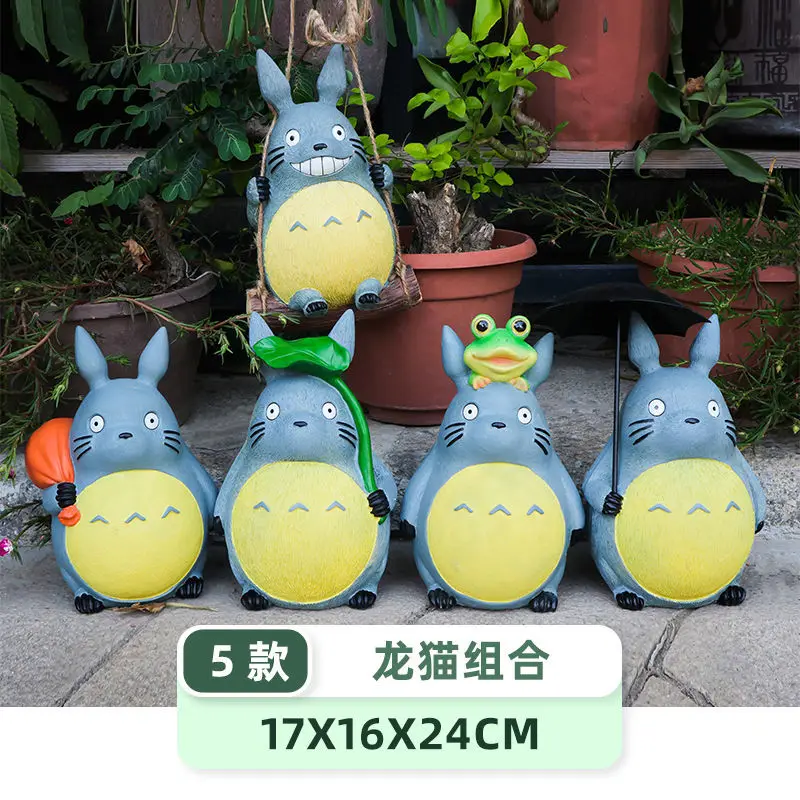 Estatua de jardín grande, escultura de toroed de dibujos animados de Anime, figuras creativas de resina Kawaii Miyazakis Hayaos Totoros, decoración del hogar y jardín