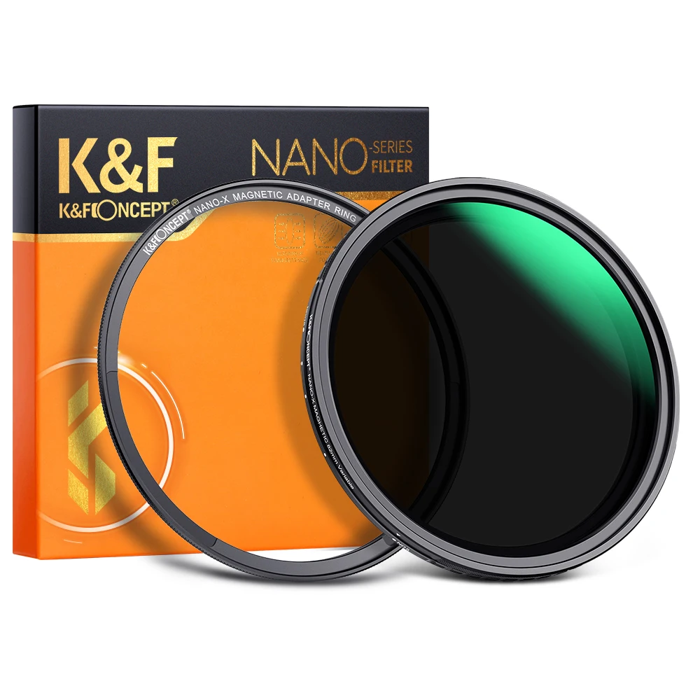 Filtro de Lente ND Variable Magnético K&F CONCEPT de 49 mm-82 mm, Filtro de Densidad Neutra Ajustable ND8-ND128 con 28 Recubrimientos Multicapa