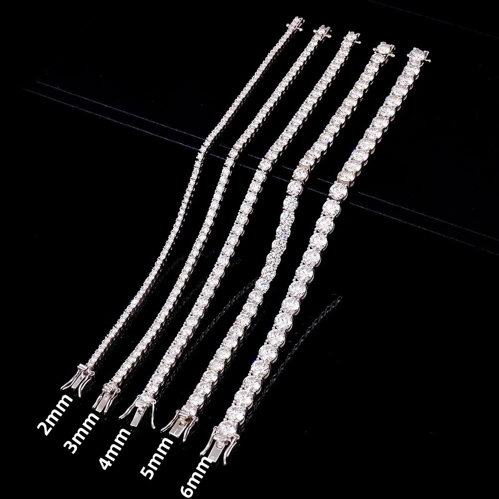 Pulsera de tenis de moissanita 100% auténtica, chapada en oro de 18 quilates sobre plata de ley 925, con certificado GRA, para mujer y hombre, joyería brillante para fiestas