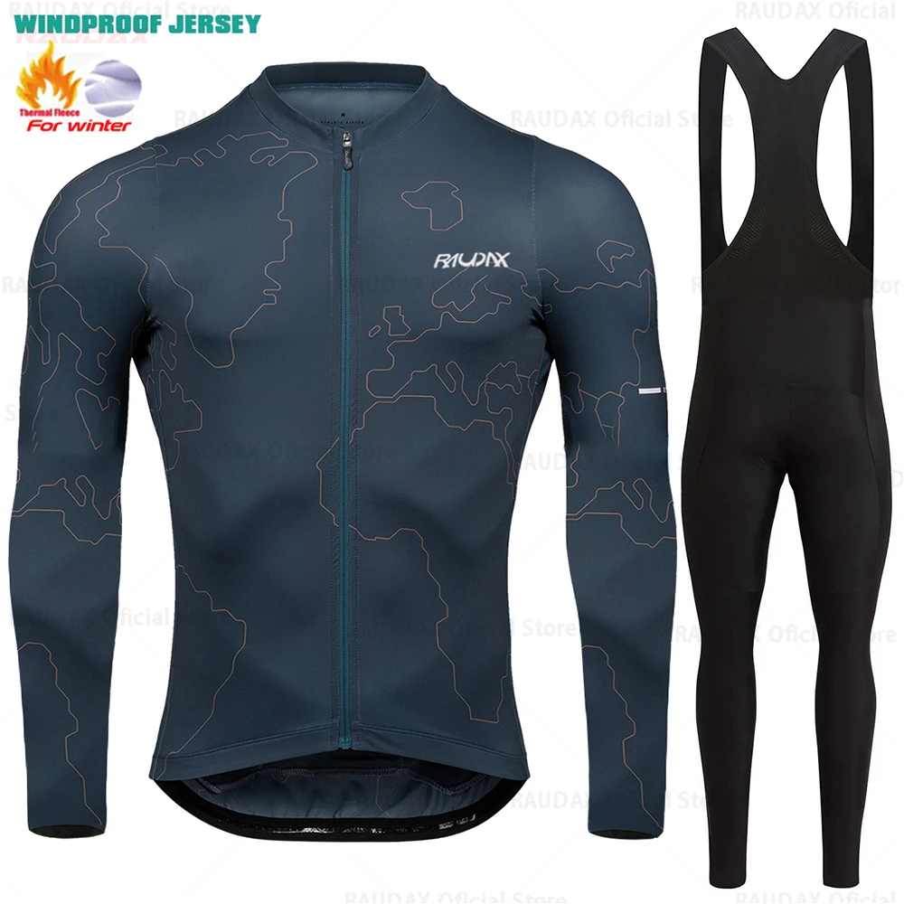 2025 Raudax invierno ciclismo conjuntos de ropa térmica de lana Top ciclismo Jersey deporte bicicleta MTB ropa de montar chaquetas cálidas para hombre