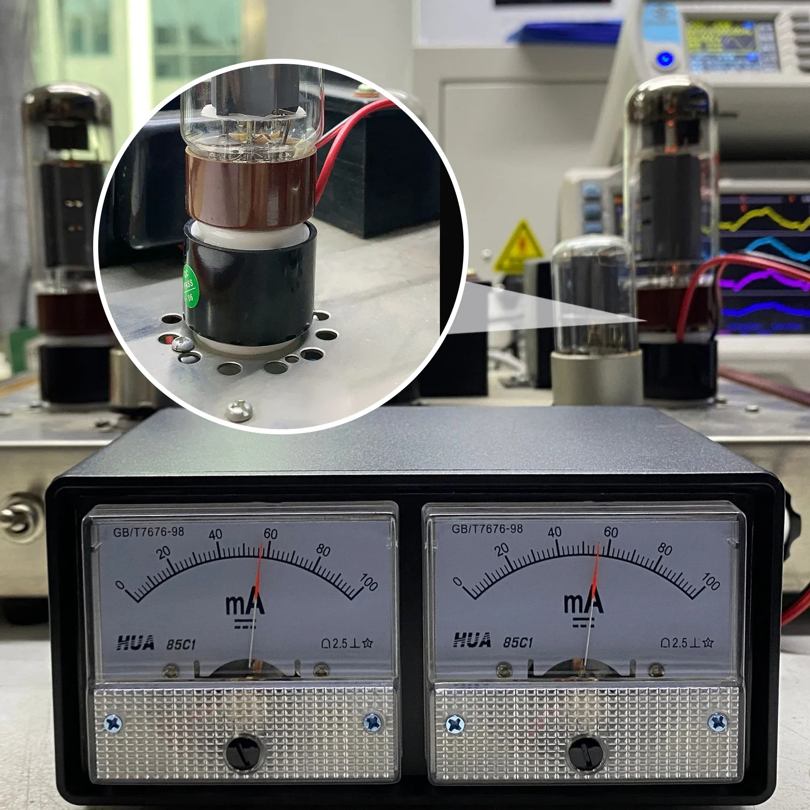 Douk Audio-probador de sondas de corriente de polarización Dual de 8 pines + medidor de amperios Dual grande para tubos EL34,KT88,6L6,6V6,5881,6550,KT66,KT100,KT120