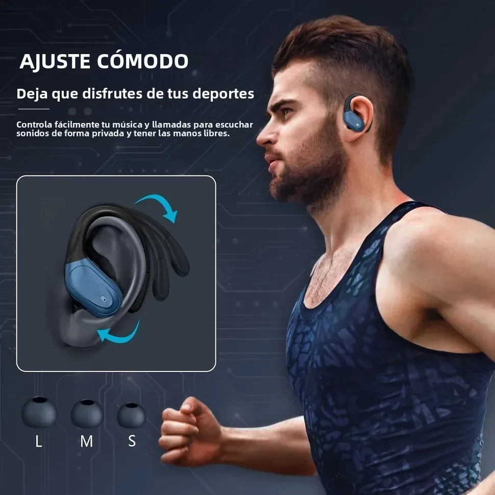 Audífonos Inalámbricos TWS Bluetooth, Auriculares con Bajos Profundos, Micrófono, Pantalla LED de Energía para Deporte, Entrenamiento, Correr, Gimnasio