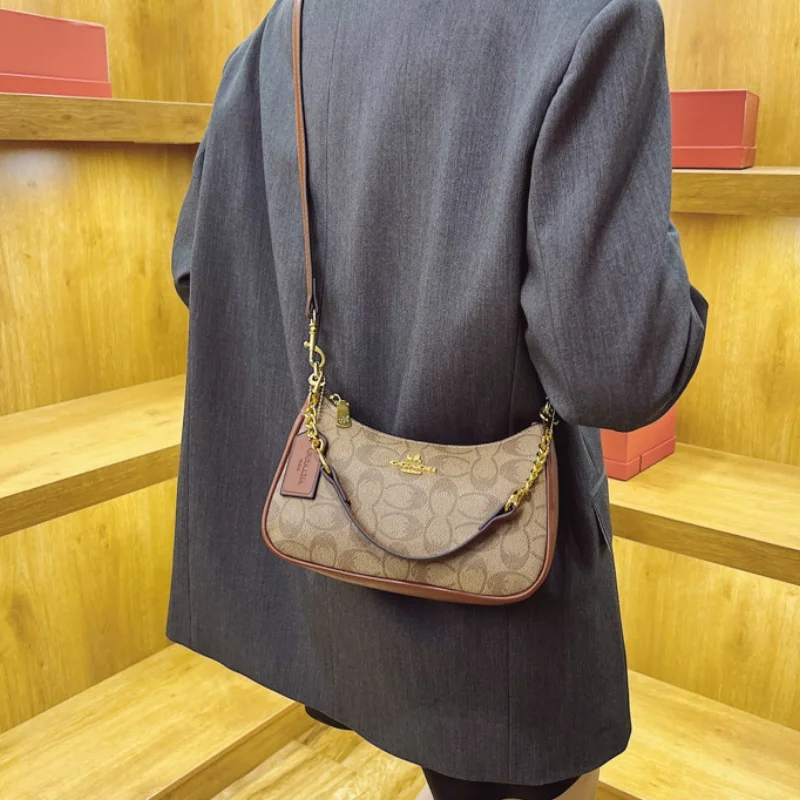 Bolso de hombro de alta gama para mujer, bolso cruzado clásico vintage para mujer, elegante bolso bandolera de cuero de diseñador para mujer