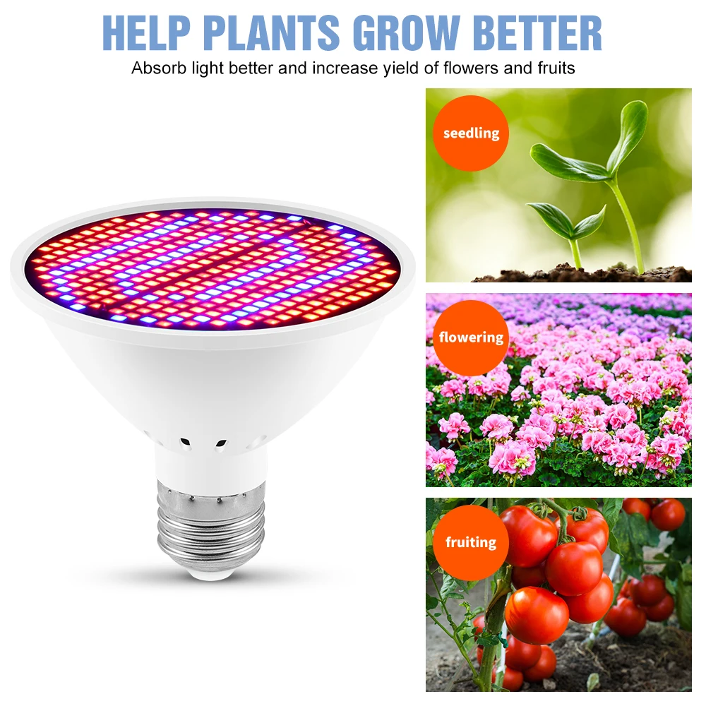 Bombilla LED para cultivo de plantas, fitoamplificador de espectro completo, semillas de flores de interior, lámpara LED hidropónica para cultivo de plantas, Growbox