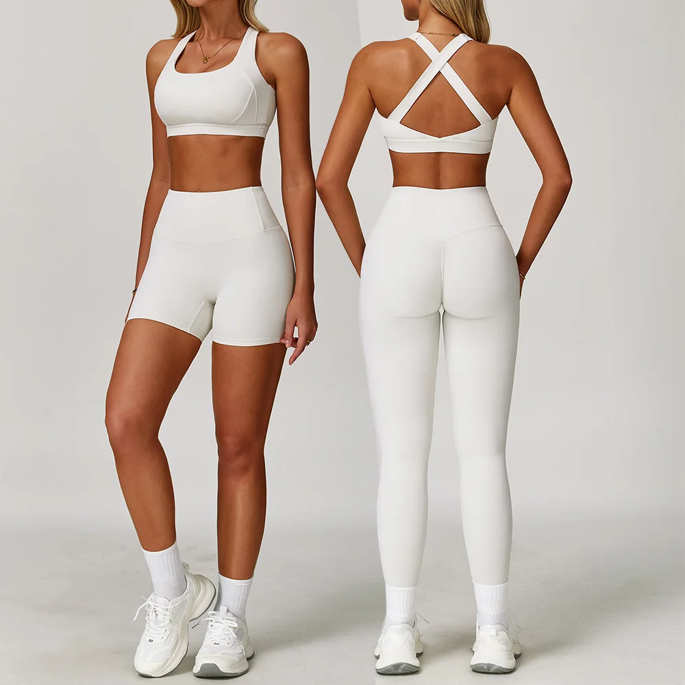 Conjunto Deportivo de 2 Piezas para Mujer, Traje de Yoga, Ropa Deportiva, Sujetador Deportivo, Leggings de Cintura Alta, Ropa de Gimnasio, Traje Deportivo Push Up