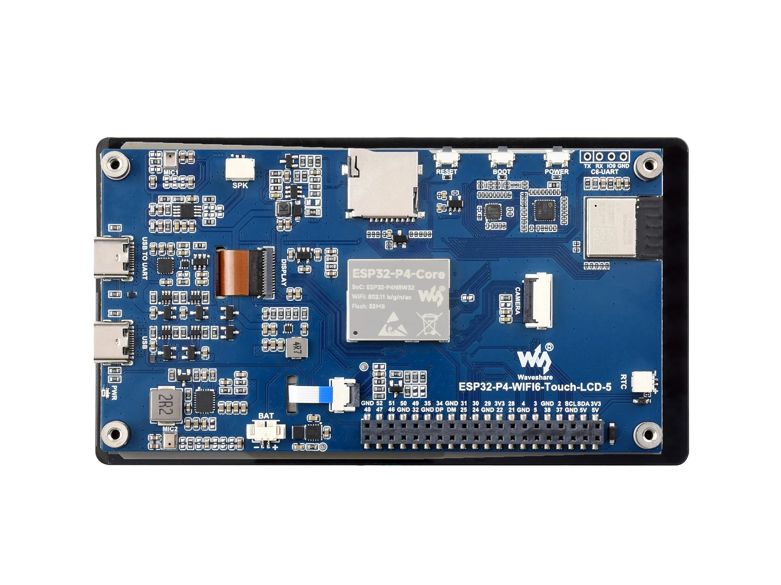 Placa de desarrollo ESP32-P4-WIFI6 de 5 pulgadas, resolución de 720 × 1280, táctil de 5 puntos, chip de códec de audio integrado, compatible con Wi-Fi 6 y BLE
