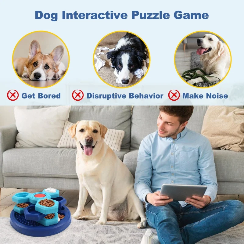 Rompecabezas para perros, juguetes para entrenamiento de perros, rompecabezas interactivo para aburrimiento, juguetes de alimentación, bandeja de comida lenta, suministros de alimentación para mascotas