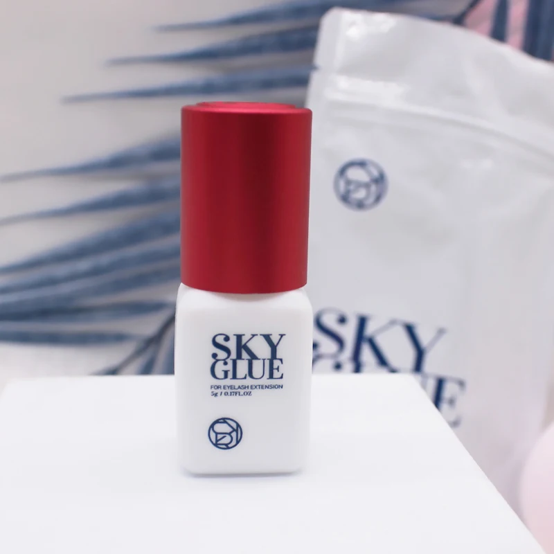5 botellas de pegamento cielo Original para extensiones de pestañas 5ml Corea Sky S Plus tipo pegamento de tapa roja herramientas adhesivas profesionales para pestañas postizas