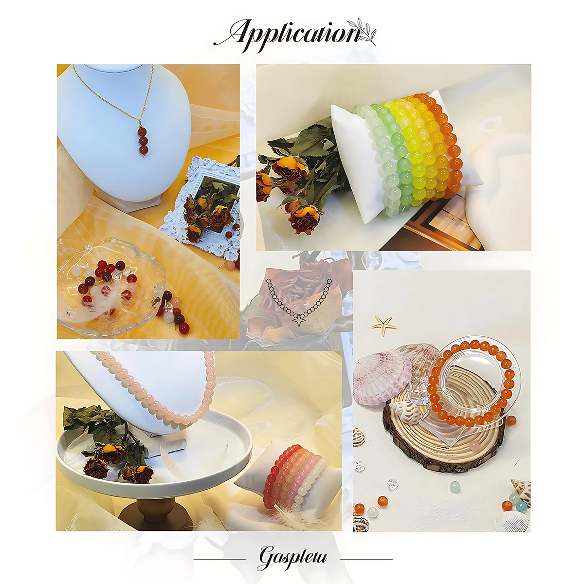 Kit para hacer pulseras de cuentas de cristal de 24 colores y 8 mm, 360/480/720 piezas, cuentas redondas de vidrio para joyería, adecuadas para manualidades