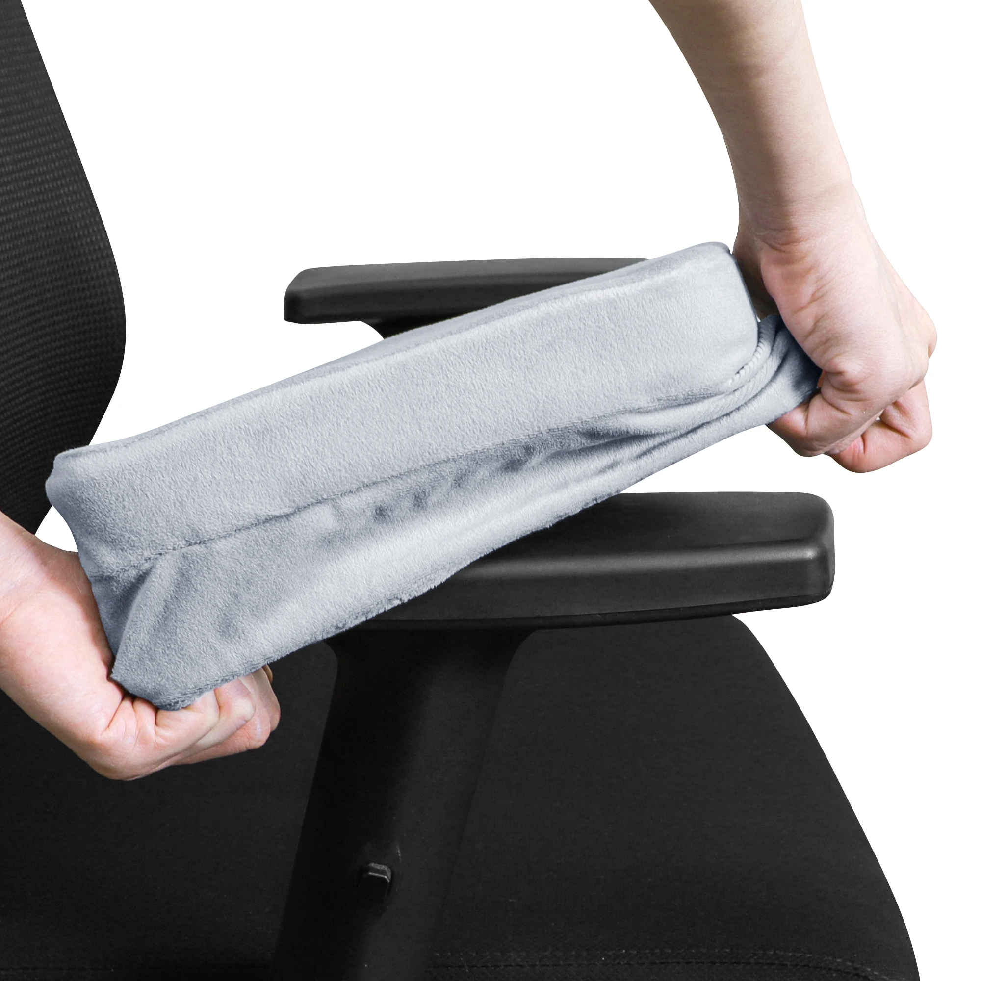 Fundas para reposabrazos de silla de oficina, para soporte de codos y antebrazos, juego de 2 piezas, de terciopelo esponjoso, 4 colores, funda para brazos, funda para silla