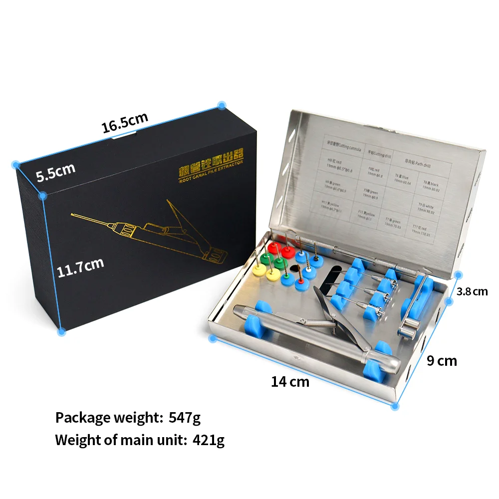 Extractor de archivos dentales, Kit de sistema de eliminación de archivos rotos, instrumento de terapia de archivos de conducto radicular, herramientas de endodoncia