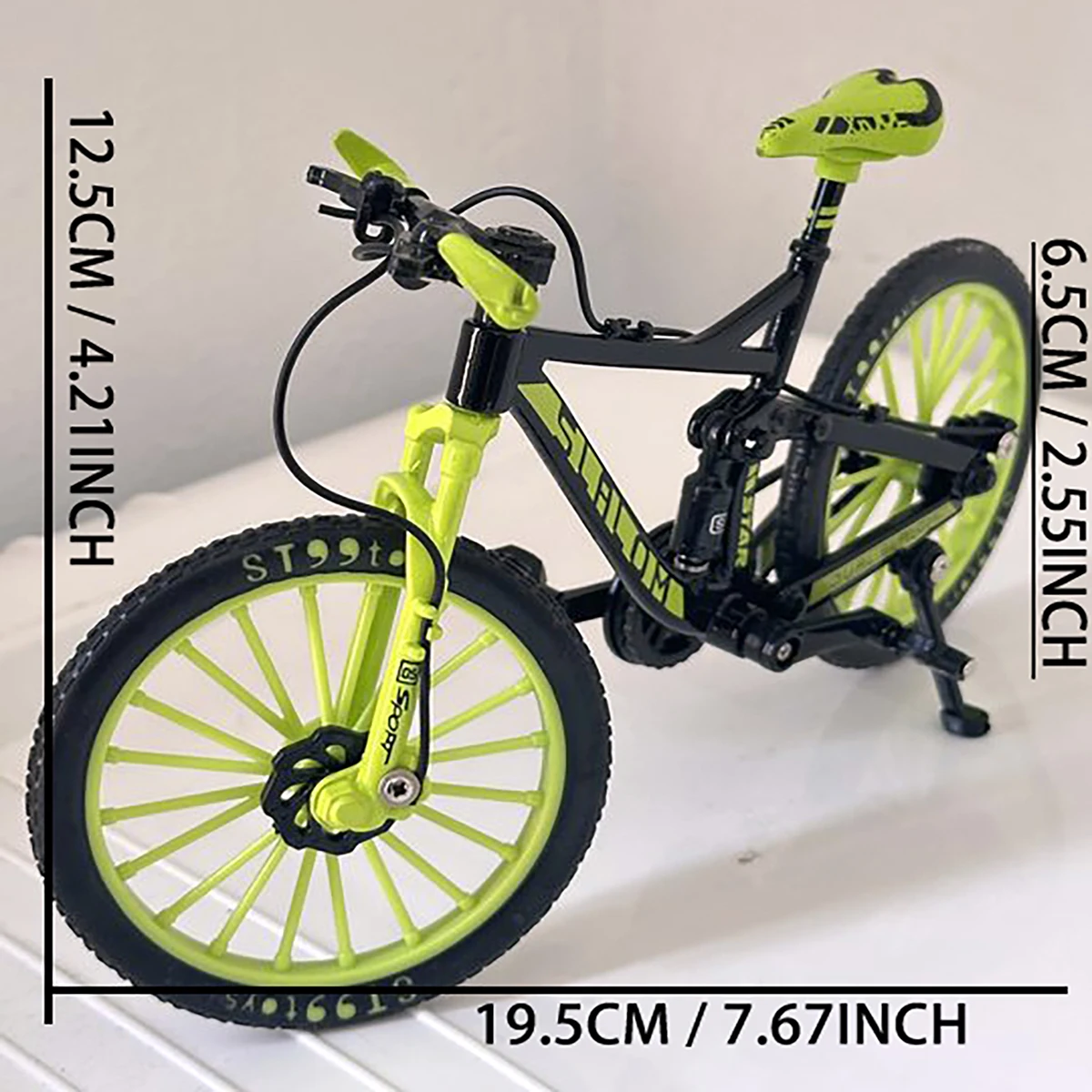 Mini bicicleta de aleación 1:10, modelo fundido a presión, bicicleta de montaña en miniatura de Metal, juguete de carreras, colección de simulación, juguetes para niños
