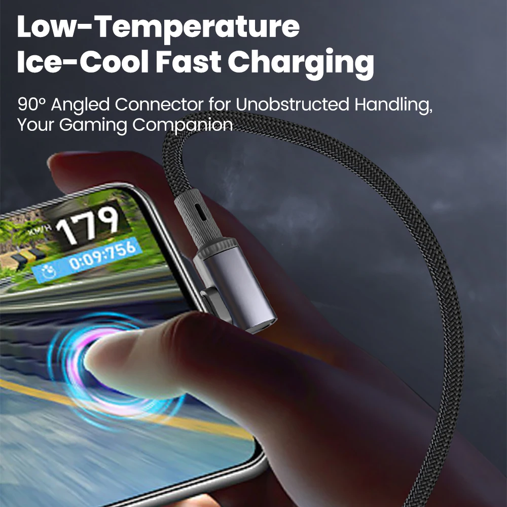 PD 10W Cable de carga rápida tipo C a tipo C codo USB C cargador rápido para iPhone 17 15 Samsung Xiaomi Huawei iPad transferencia de datos