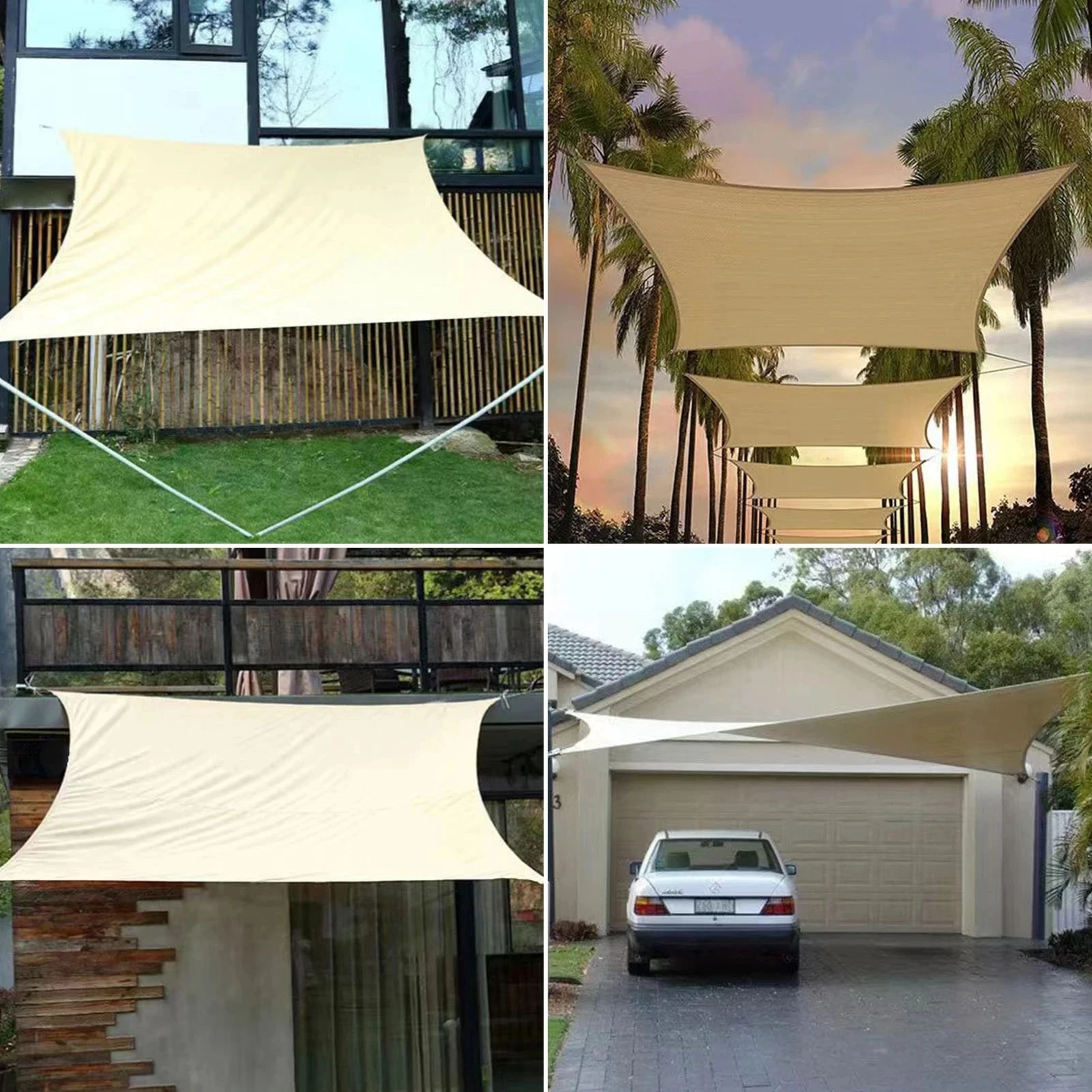 Parasol grande impermeable de 6x4m, protección contra el sol, dosel para exteriores, jardín, Patio, piscina, toldo de vela, sombra de Camping
