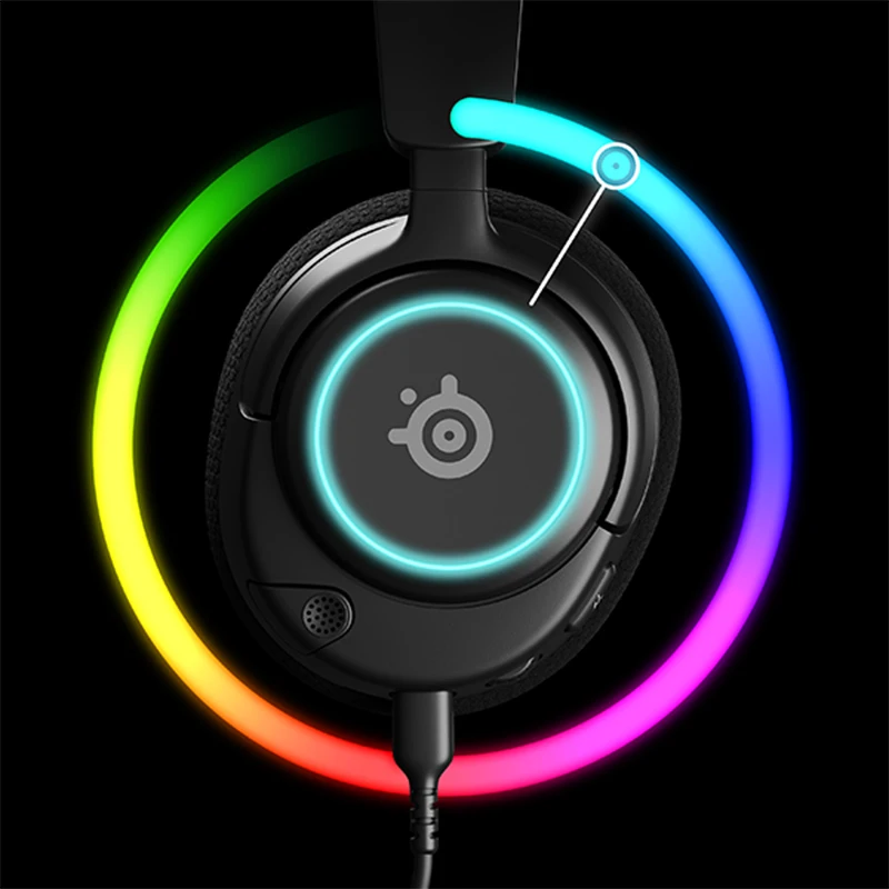 SteelSeries-auriculares Arctis Nova 3 RGB para videojuegos, cascos ligeros con micrófono ClearCast Gen 2, sonido envolvente espacial 360