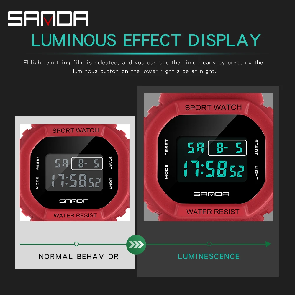 Reloj Digital SANDA estilo G para hombre, reloj deportivo resistente al agua para hombre, reloj electrónico para niño y niña, reloj Masculino Relógio Mulhe