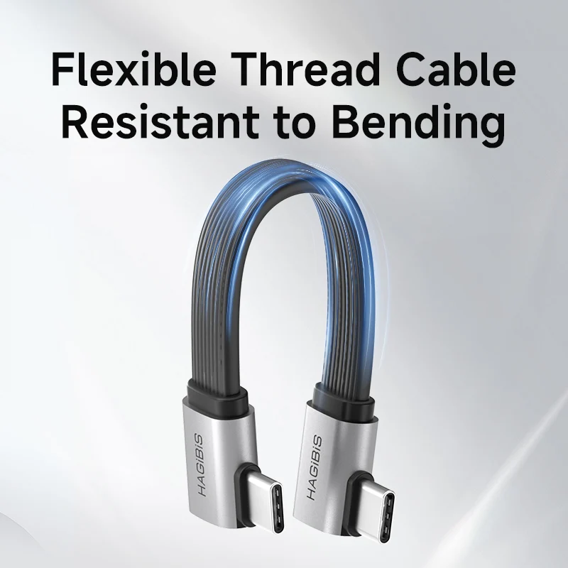 Hagibis Cable USB C a USB C corto ángulo recto de 90 grados tipo C Cable de carga rápida en forma de L para iPhone 17 Laptop Switch Samsung