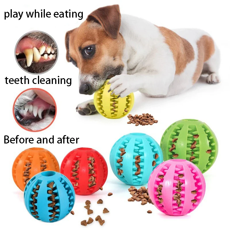 Juguetes de Goma Natural para Perros, Juguetes Masticables para Perros, Pelota para Limpieza de Dientes, Pelota Interactiva Extra Resistente y Elástica de 5 cm para Productos para Mascotas