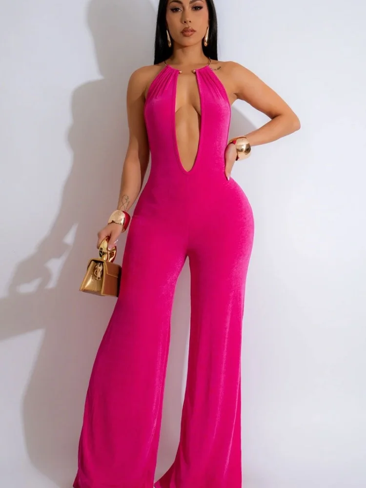 Wmstar Monos para Mujer al por Mayor, Nuevo Estilo, Pantalones Largos de Una Pieza, Color Sólido, Sexy, Casual, Verano 2026