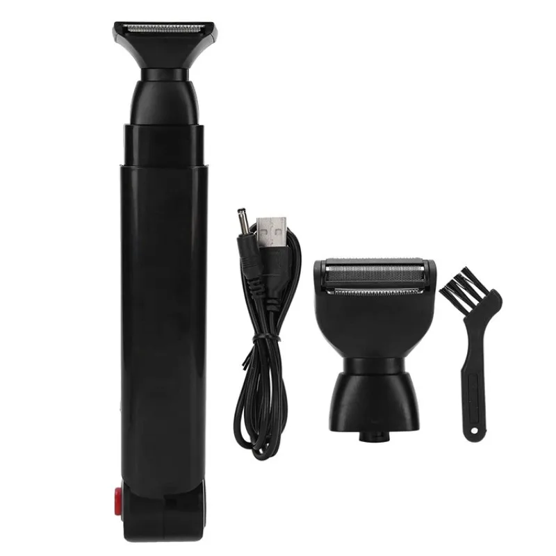 Afeitadora eléctrica para espalda 2 en 1, maquinilla de afeitar Facial, recargable, mango plegable, depilación trasera, peluquero corporal para hombres