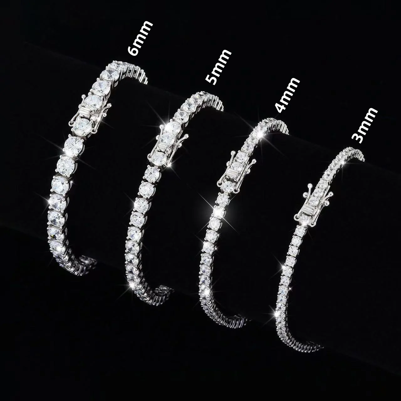 Pulsera de tenis de moissanita 100% auténtica, chapada en oro de 18 quilates sobre plata de ley 925, con certificado GRA, para mujer y hombre, joyería brillante para fiestas