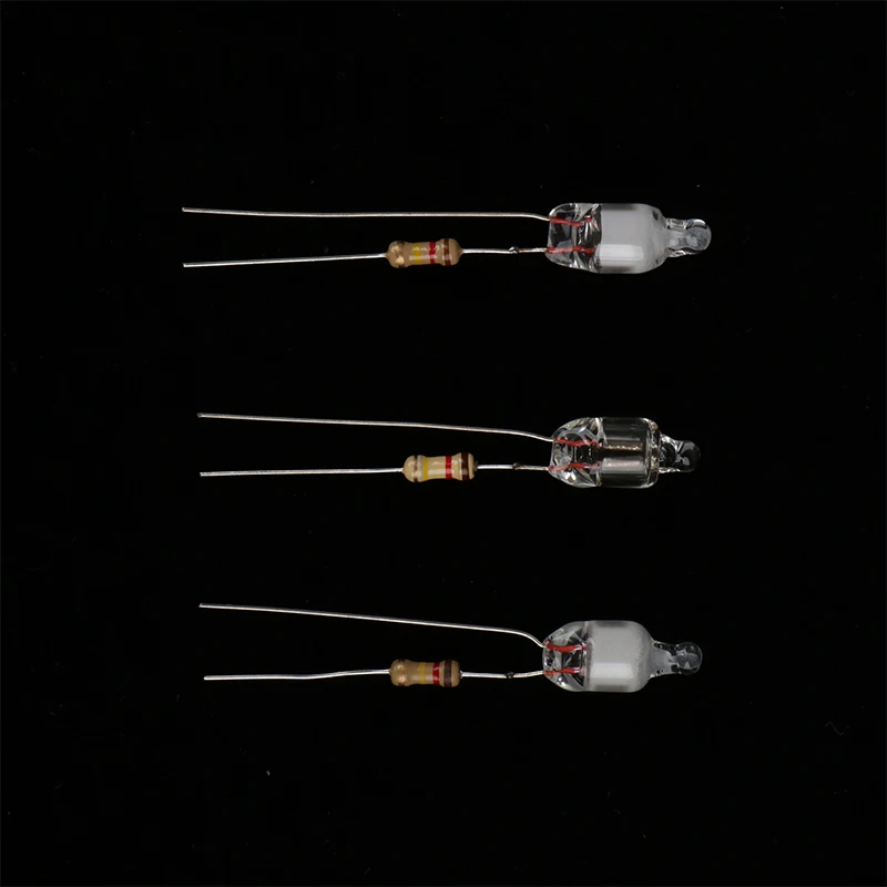 10 Uds luz indicadora de neón verde rojo azul señales 6mm lámpara de neón brillo 2 alambre de cobre 6X13mm bombillas indicadoras de neón