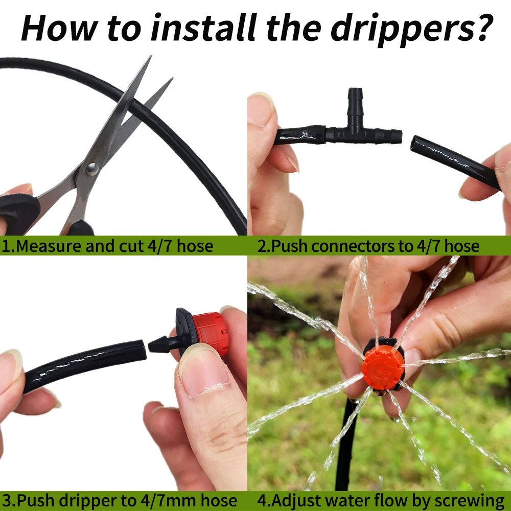 OASIS 5M-25M DIY sistema de riego por goteo riego automático manguera de jardín Micro kits de riego de jardín por goteo con goteros ajustables