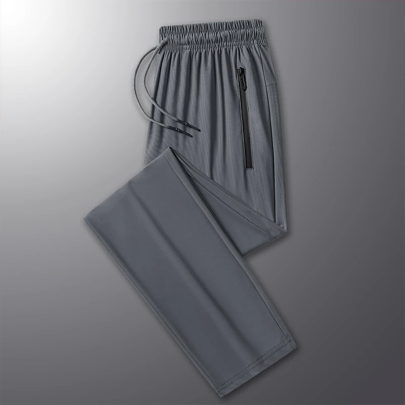 Nuevos pantalones de secado rápido de seda de hielo de alta calidad para hombre, pantalones sueltos de verano de alta elasticidad para deportes al aire libre, correr, Fitness, ocio
